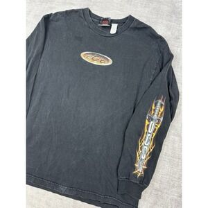 Orange County Choppers OCC Shirt Mens Large Black Flame Long Sleeve 2004 Biker